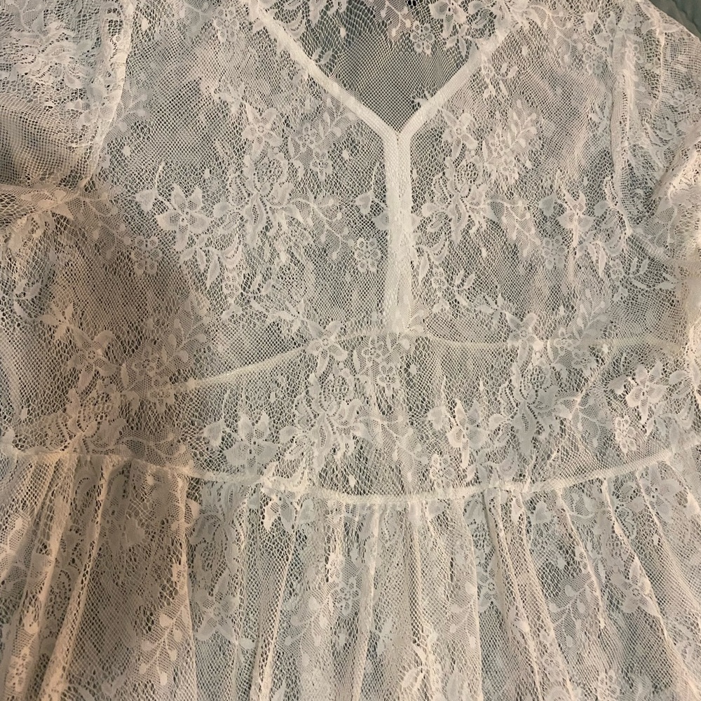Torrid White Lace Tunic Top